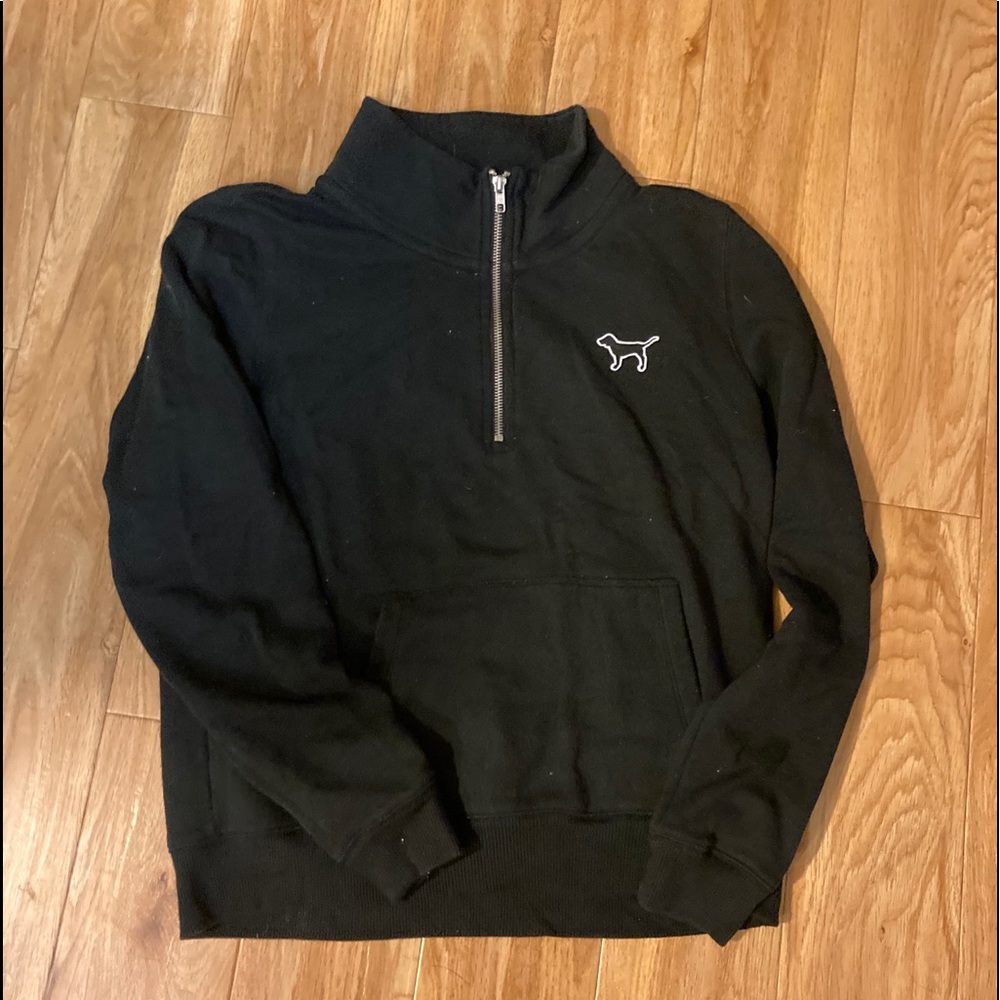 PINK by VS 3/4 zip top with front pocket